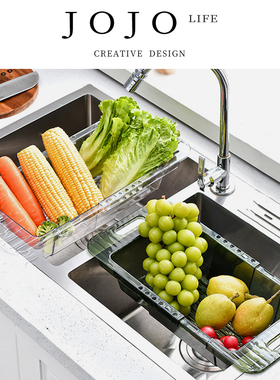 JOJO'S L. PD.Geno.伸缩洗菜盆沥水篮透明塑料沥水果蔬篮丨格诺