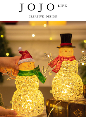 JOJO'S L. PD.algae.圣诞节装饰品雪人小夜灯桌面摆件礼物 | 藻何