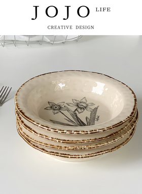 JOJO'S L. PD.incline.法式草帽盘复古家用深盘意面盘 | 羚倾