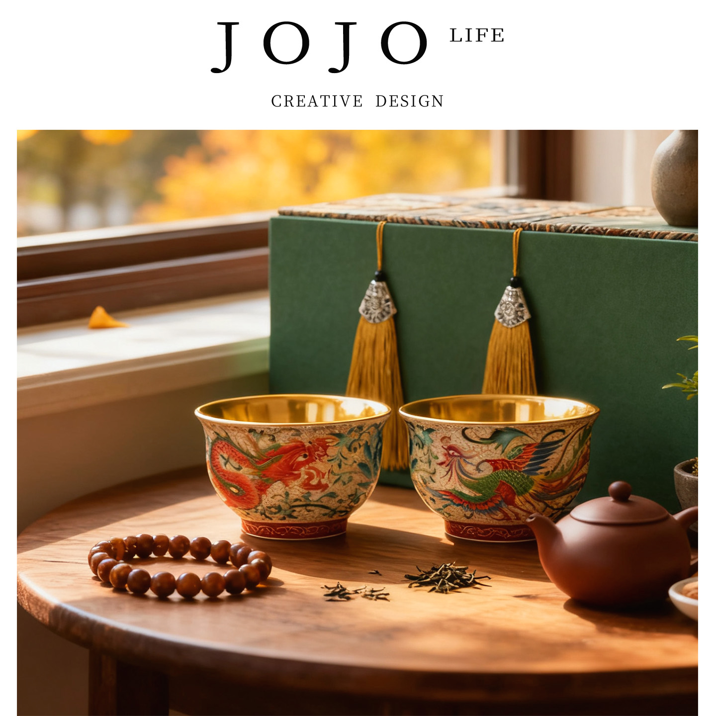 JOJO'S L. PD.紫泉涧.茶杯珐琅彩鎏金龙凤对杯茶盏家用单杯 |除法