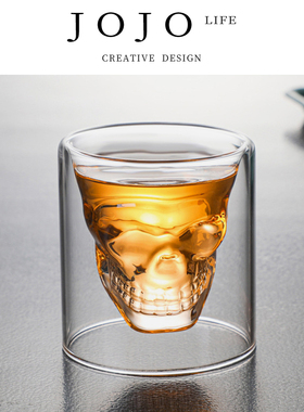 JOJO'S L. PD·Human骷髅设计感玻璃家用透明创意咖啡酒杯 | 骷髅
