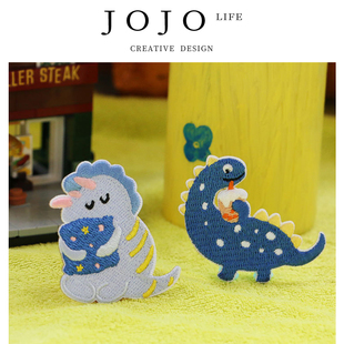 PD.bigger.自粘恐龙刺绣贴男孩书包布贴笔记本 墩大 JOJO