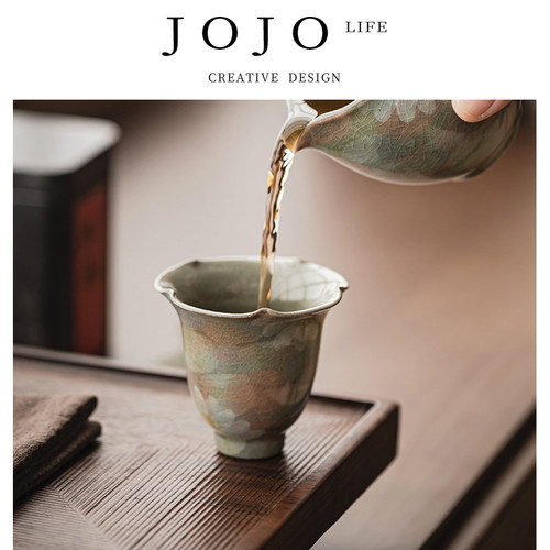 紫泉涧菊花口杯小号茶杯油画风