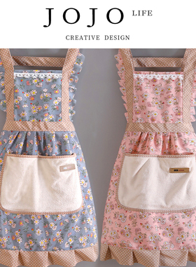 JOJO'S L.PD.Brocade.围裙夏季薄款棉布围裙家用厨房防污丨锦竹