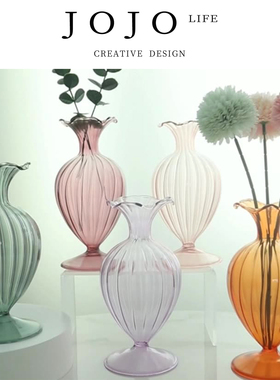 JOJO'S L. PD.Expel. 欧式复古简约玻璃口大肚子玻璃花瓶 | 逐犯