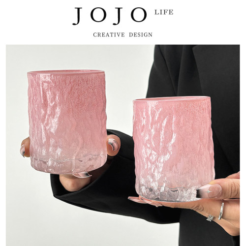 JOJO'SLIFEPD樱粉色水晶玻璃杯