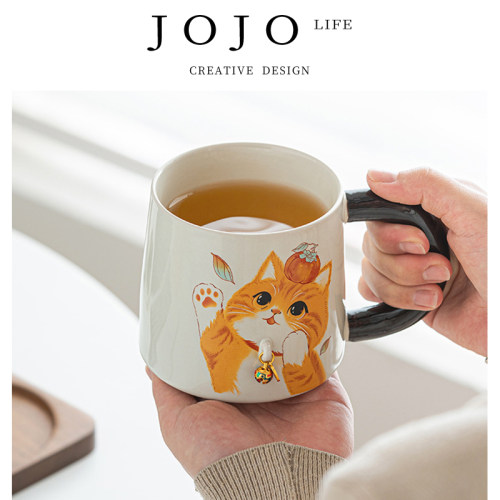 紫泉涧猫咪杯子马克杯带盖