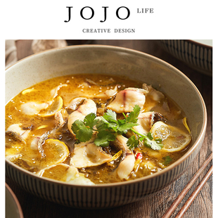 PD.fight.酸菜鱼大盆碗大号家用陶瓷汤碗汤盆 县瀑 JOJO