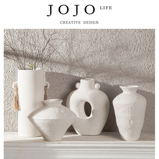 JOJO'S L. PD.protect.书桌摆件北欧式陶瓷花瓶插花高级感 | 罗保