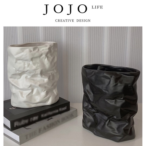 JOJO'SL.PD陶瓷褶皱纸袋摆件