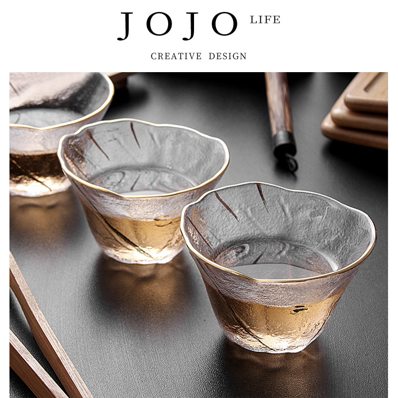 JOJO'SL.PD描金透明玻璃茶杯