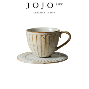 复古窑变粗陶咖啡杯碟套装 JOJO PD.Float.杯具日式 浮晚