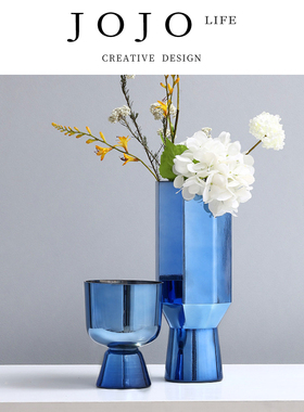 JOJO'S L.PD.Green.花瓶电镀铝绿色水杯型高脚水培玻璃丨青畔