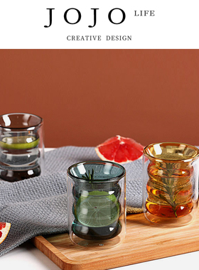 JOJO'S L. PD.Cobalt.彩色双层玻璃水杯牛奶杯螺旋状玻璃杯丨钴蓝