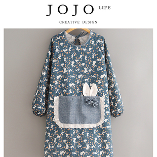 JOJO'S L. PD.agent.厨房家用长袖罩衣女卡通防污围裙韩版 | 蚯剂