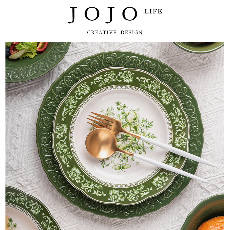 JOJO'S L. PD·Jouy·餐具家用复古创意盘子碗碟陶瓷套装 | 朱伊,餐饮具,盘,淘宝优惠券,粉丝福利购,淘宝优惠卷