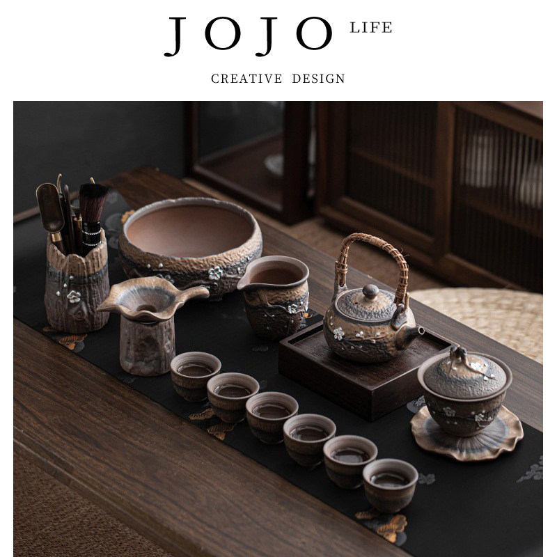 JOJO'S L. PD.紫泉涧.日式复古粗陶功夫茶具套装家用盖碗 | 柴米