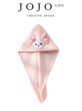JOJO'S L. PD.granul.ins风贝尔粉红狐狸干发帽洗脸头带 | 粒度