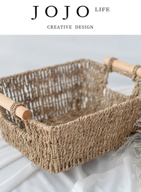 JOJO'S L. PD.Creative.创意草编收纳筐桌面化妆品收纳篮 | 墙影