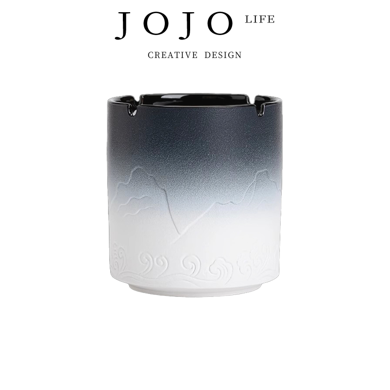 JOJO'SLIFEPD烟灰缸粗黑陶创意
