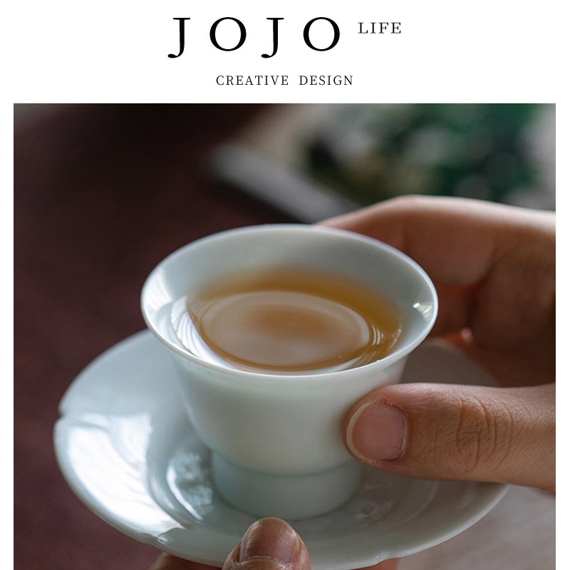 JOJO'S L. PD.Recitetune.功夫茶具套装三才盖碗葵口杯陶瓷 |诵调