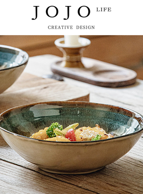 JOJO'S L.PD.Vegetab.8英寸不规则陶瓷碗饭店复古浮雕菜碗 | 菜外