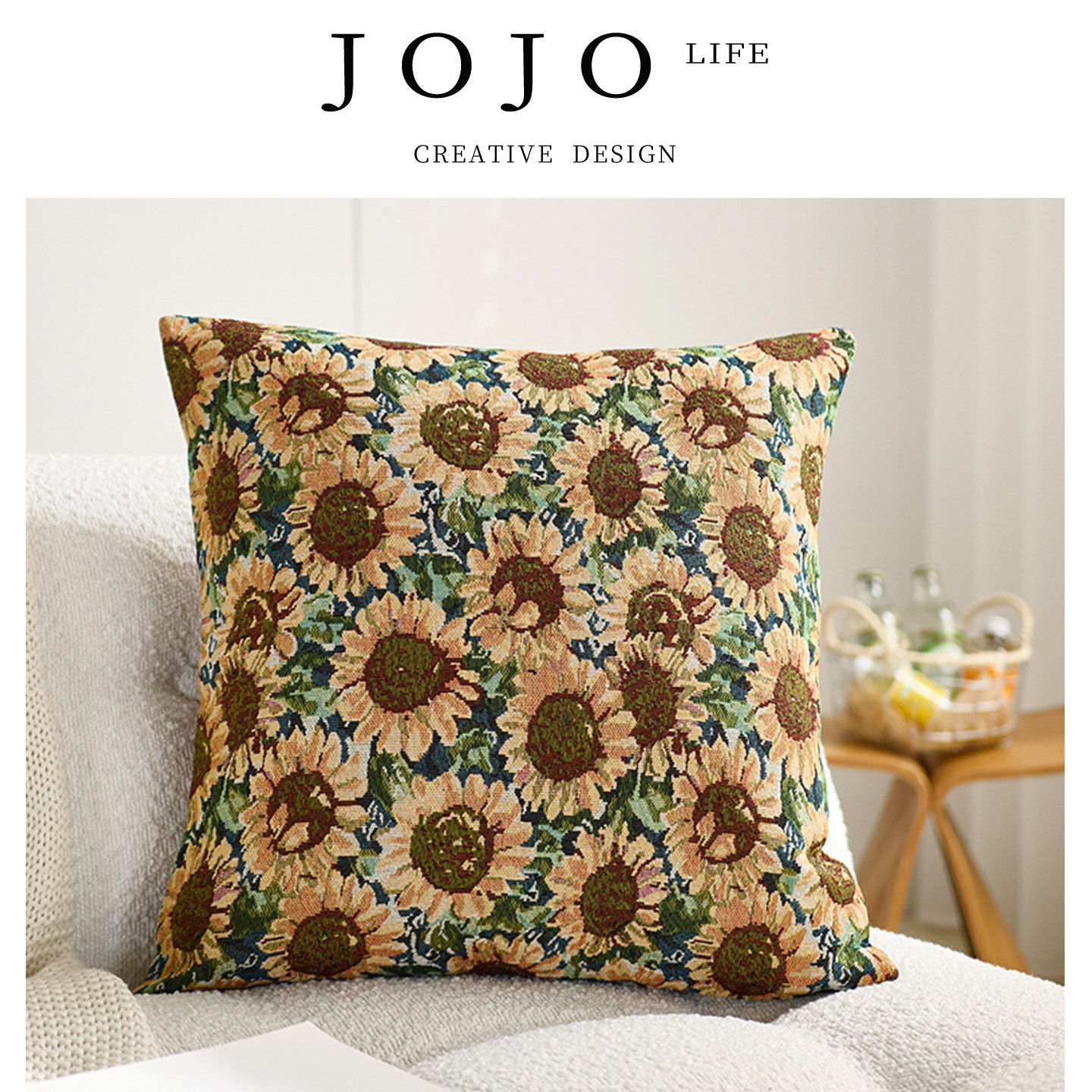 JOJO'SLIFEPD抱枕花朵沙发抱枕