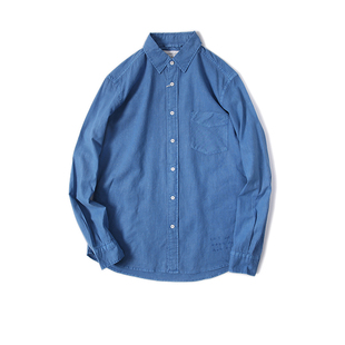 水洗棉麻 time let 日式 衬衫 fun 长袖 have any 修身 手工刺绣