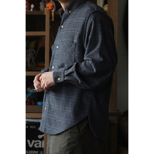 Down Button Shirt 美式 Secondorder 学院毛料复古格纹衬衫 FW24
