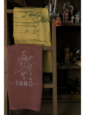 Secondorder SS23 Running Culb T-shirt蜡染美式印花落肩短袖T恤