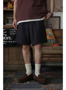 Secondorder SS23 Belted Pants 复古束腰单褶直筒宽松绅士短裤