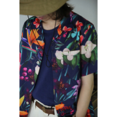 ALOHA 衬衫 SHIRTS 鹤望兰 HAWAII 夏威夷休闲短袖 蝴蝶兰 古巴领