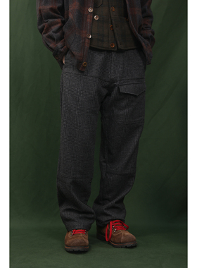 Secondorder FW24 Checked EasyArmy Trousers复古格纹抽绳休闲裤