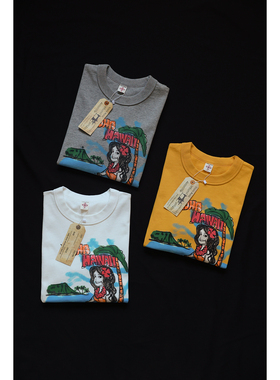 BOB DONG Aloha Hawaii重磅美式复古夏威夷风海岛女郎短袖T-Shirt