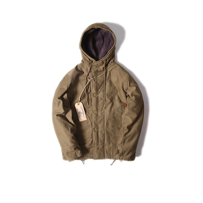 BOBDONG连帽冬季合身里羊毛夹克