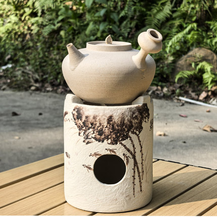 白泥炭炉素面炭炉煮茶炉围炉碳火炉子茶具家居会所样板房户外煮茶