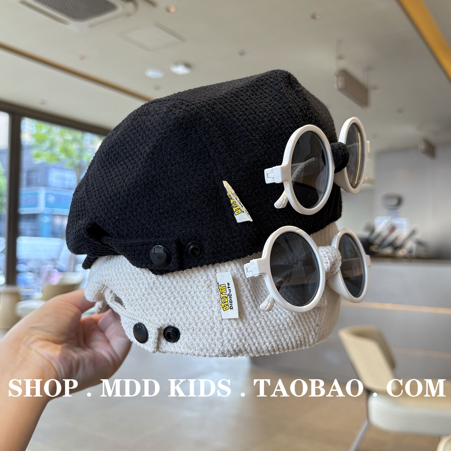 休闲潮酷墨镜贝雷帽儿童前进帽韩