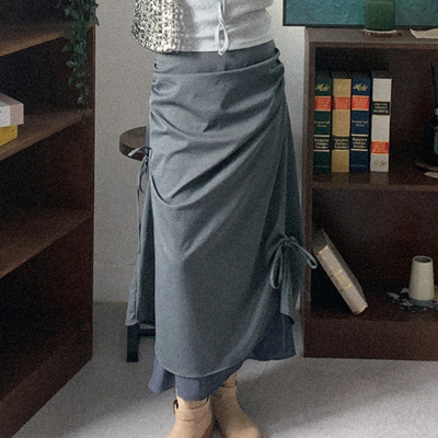 设计感时尚休闲美开叉半身中长裙