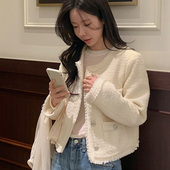 thankyou春气质显瘦高级感小香风长袖 韩国代购 直邮Fine 毛呢外套