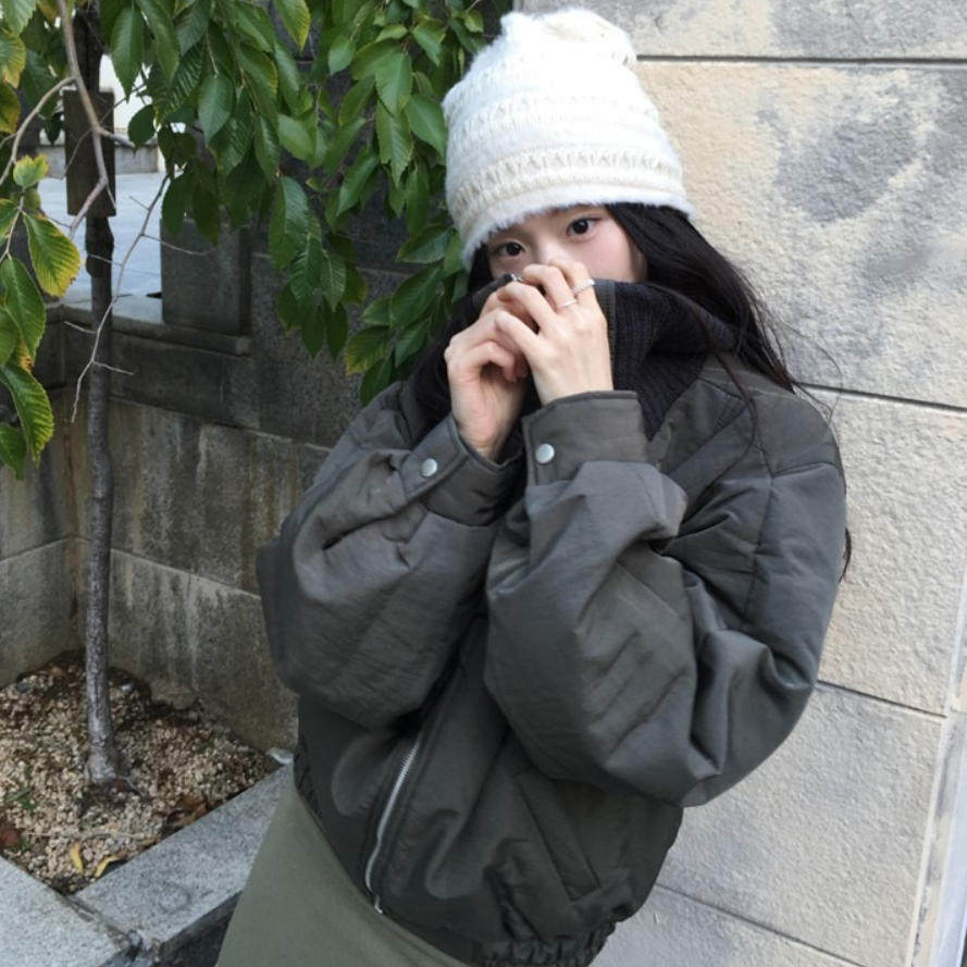 韩国代购直邮2026冬Daybin宽松连帽棉服女加厚设计感面包服短外套