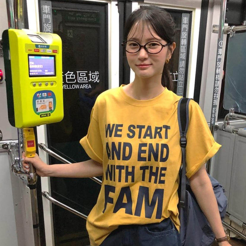 韩国代购直邮2026夏韩系百搭宽松圆领短袖字母T恤休闲风黄色上衣