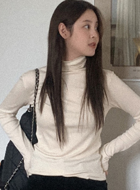 韩国代购直邮Heylady冬百搭日常高领修身显瘦长袖打底针织衫女