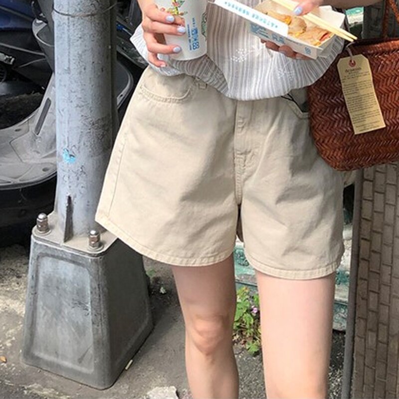 韩国代购直邮2026夏休闲高腰阔腿短裤宽松显瘦自然腰百搭通勤裤子