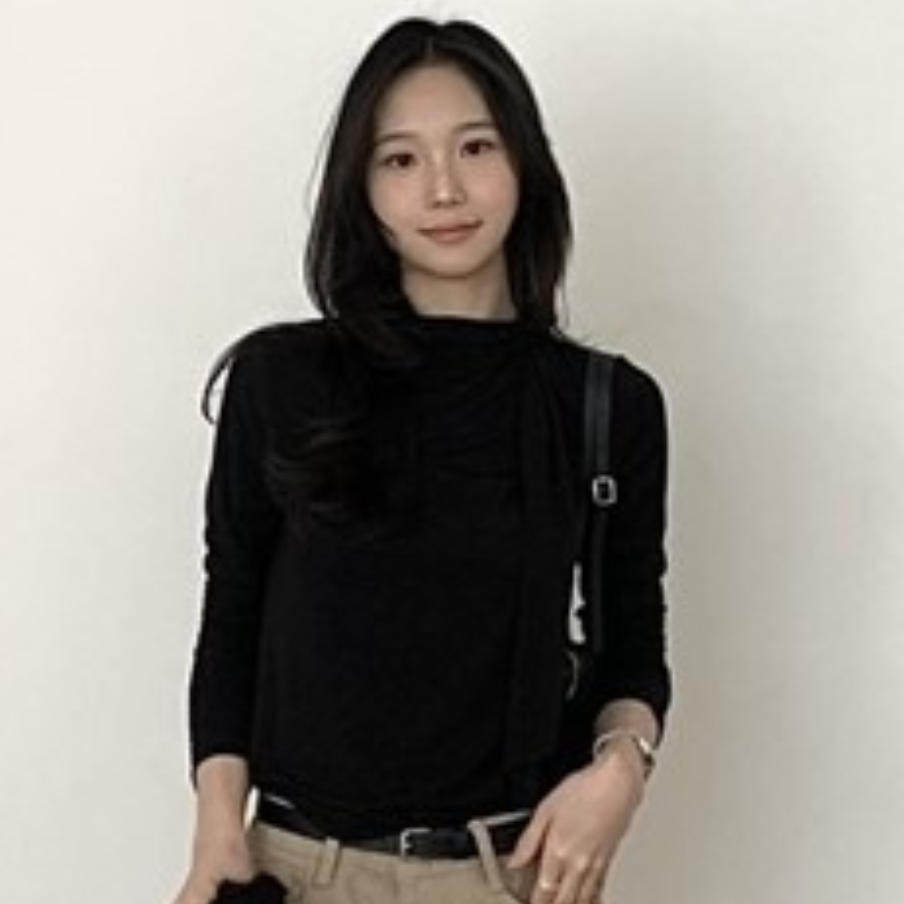 韩国代购直邮2026春Flily韩系黑色长袖T恤修身休闲百搭简约打底衫