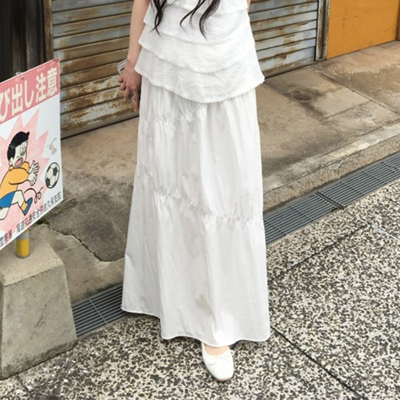 韩国代购直邮2026夏Daybin少女风A字半身长裙松紧腰大摆减龄显瘦