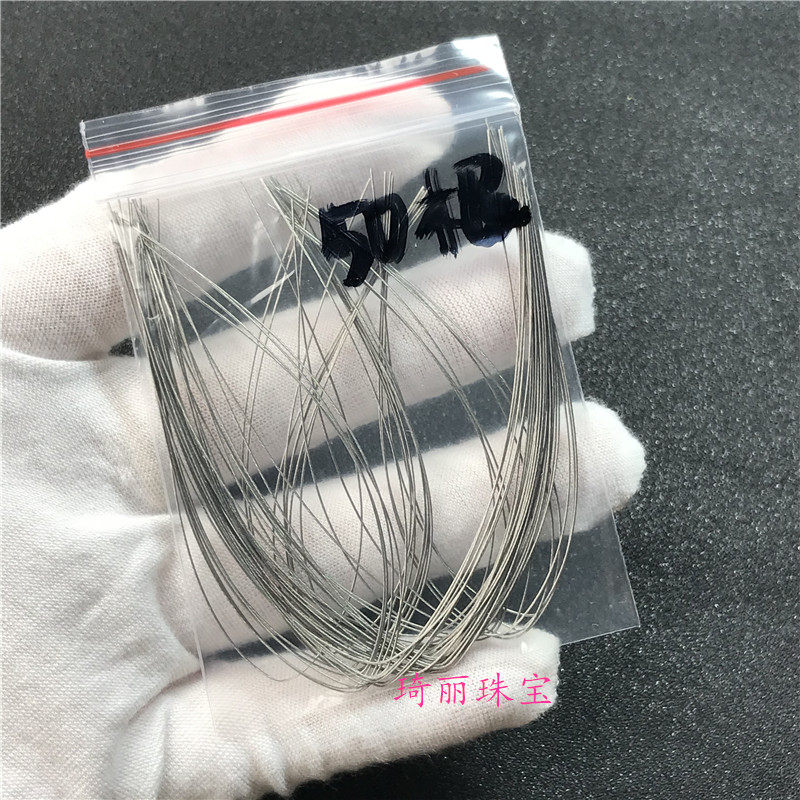 0.1 0.3MM 초미세 플레이 스틸 와이어 리드 스레드 비드 바늘 사용하기 쉬운 미세 바늘 DIY 도구 3 방향 부처님 머리 스레드 바늘
