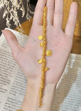 新中式镀金古沙盘缠手链手串