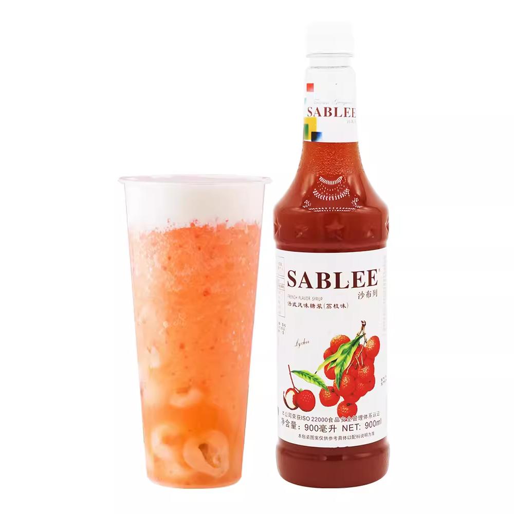 沙布列糖浆果露 荔枝糖浆果露900ml 奶茶原料夏季饮品荔枝露 包邮