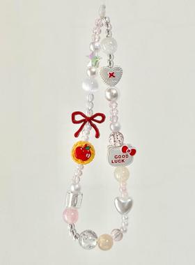 Kitty原创手机链卡通苹果红色系手机挂绳女款时尚cdd相机防丢挂绳