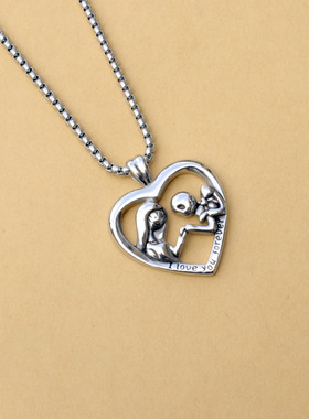 wish跨境欧美时尚爱心情人节礼物吊坠饰品心形精致简约批发项链